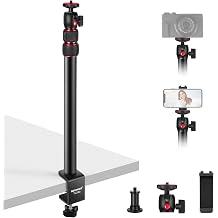 NEEWER Camera Desk Mount with Holder & 360 Ball Head, 17"-40"/43-102cm Telescopic C Clamp Table Light Stand 1/4" Screw, Desktop Stand 6.6lb/3kg Max Load for DSLR Camera, Webcam, Ring Light,TL283