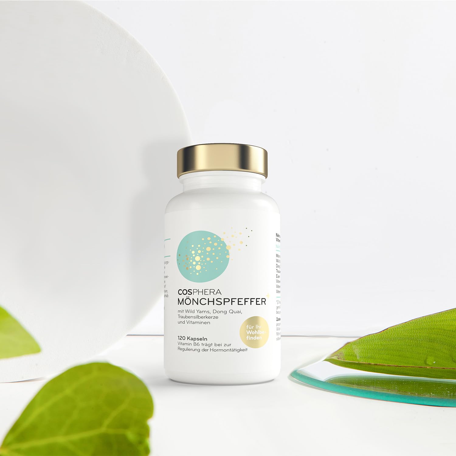 Mönchspfeffer Kapseln hochdosiert (120 Kapseln) - 100 mg je Tagesdosis - angereichert mit Wild Yams, Dong Quai, Traubensilberkerze, Vitamin C, B6, B12 und Eisen - Original Vitex Agnus Castus - Vegan
