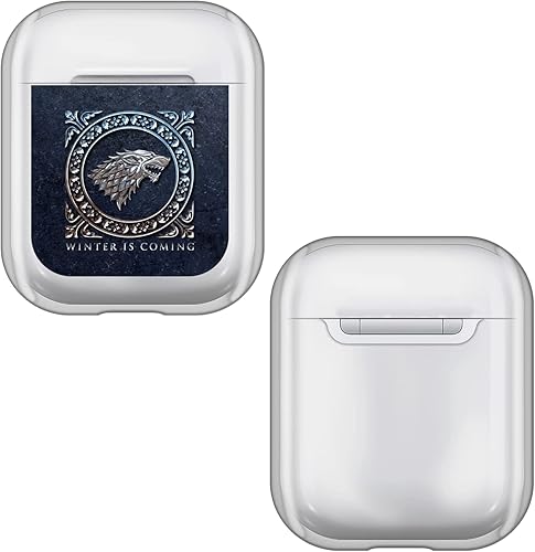 Head Case Designs Funda de carga de cristal duro transparente con licencia oficial de HBO Game of Thrones House Stark Distressed Sigils compatible