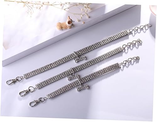 Miniatura 3 de POPETPOP 1 collar de perro con diamantes de imitación, cadena elástica para el cuello de gato, collares para cachorros, collares ajustables para