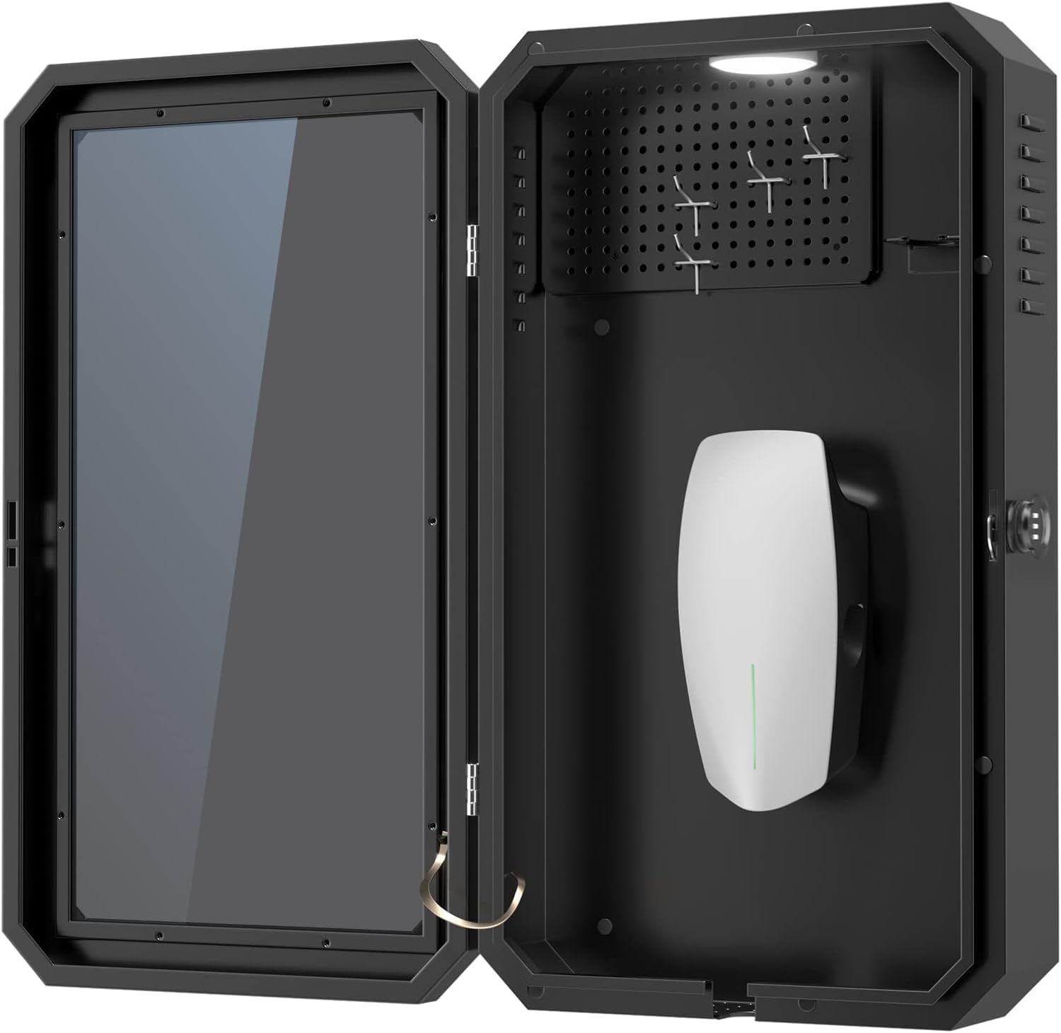 YONZEE Outdoor EV Charger Enclosure – Stainless Steel Waterproof Tesla Charger Cover, Wall-Mounted Charging Station Cable Cord Holder Lock Box (Not Compatible with Tesla Universal Charger)