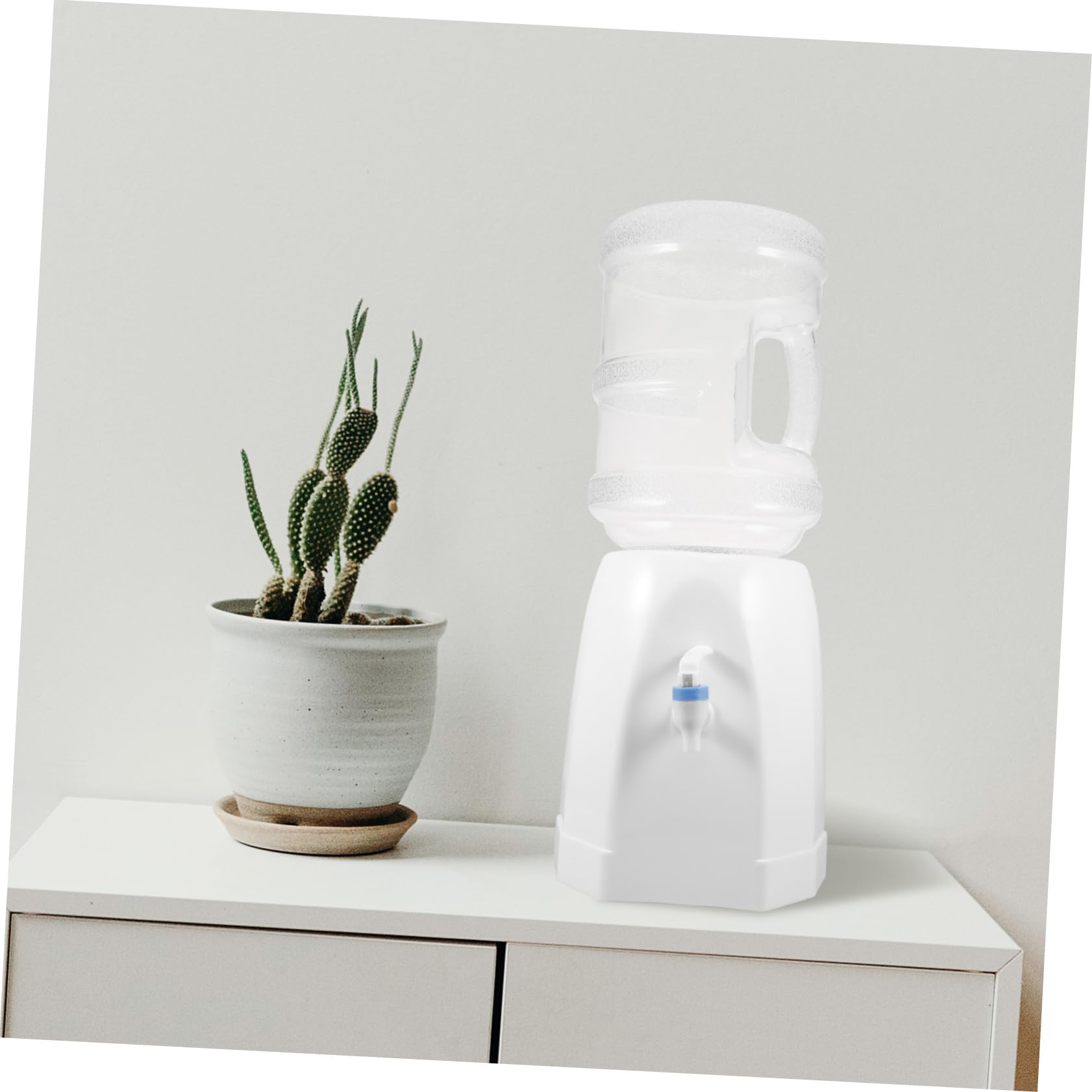 Tofficu Wasserspender und Vielseitigem Design Tisch aus Kunststoff Kleiner Kompakter mit Einfachem Wasserzugang in Elegantem Weiß für Schreibtisch und Outdoor Anwendung