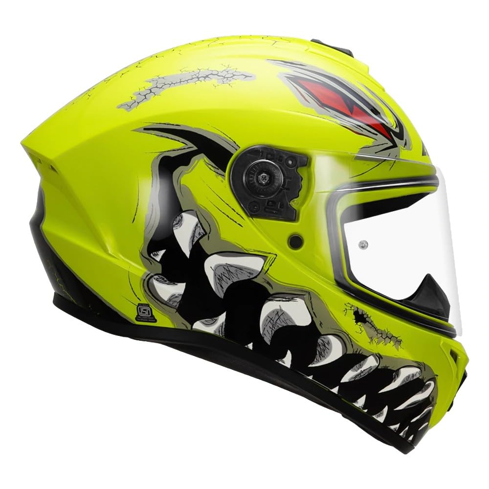 Helmet AXXIS FF112C DRAKEN S Forza C3 Gloss FLUOR Yellow | ISI, ECE, and DOT Certified | Lightweight Polycarbonate Shell | Anti-Scratch Visor | Advanced Ventilation-image-19