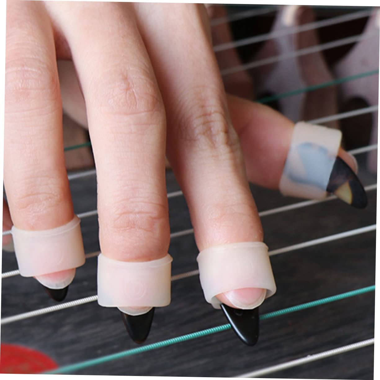 ibasenice 4stücke Silicone Guzheng Nail Protectors Einstellbare Fingerabdeckungen Für Guzheng-spieler Teiliges Für Jugendliche Jahre Sicher Und Langlebig Inklusive Zusätzlichen Nägeln