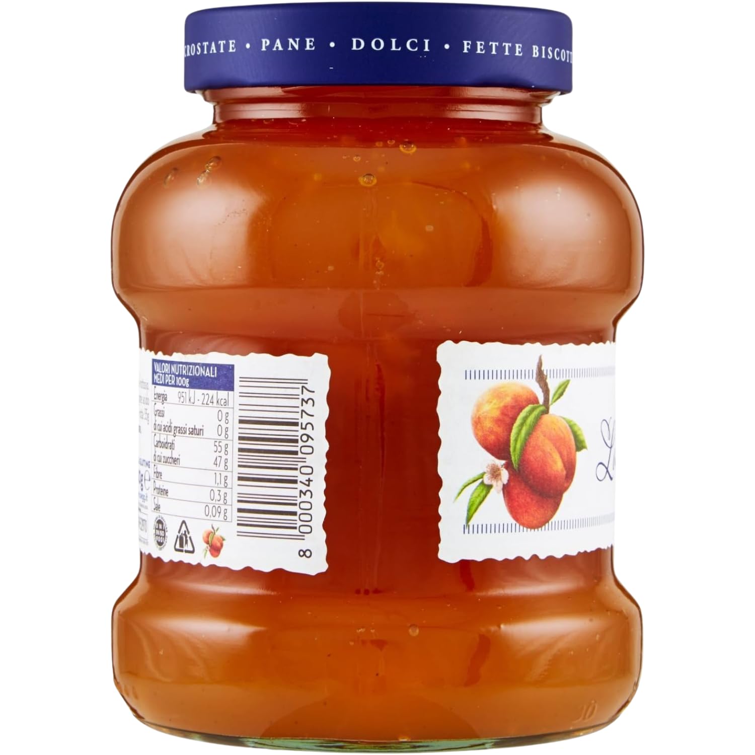 Confettura di Pesche Vellutata – 700 g – Marmellata Dolce Spalmabile per Colazione e Dolci – Variazioni 4/8/12 Pezzi (8 PEZZI)