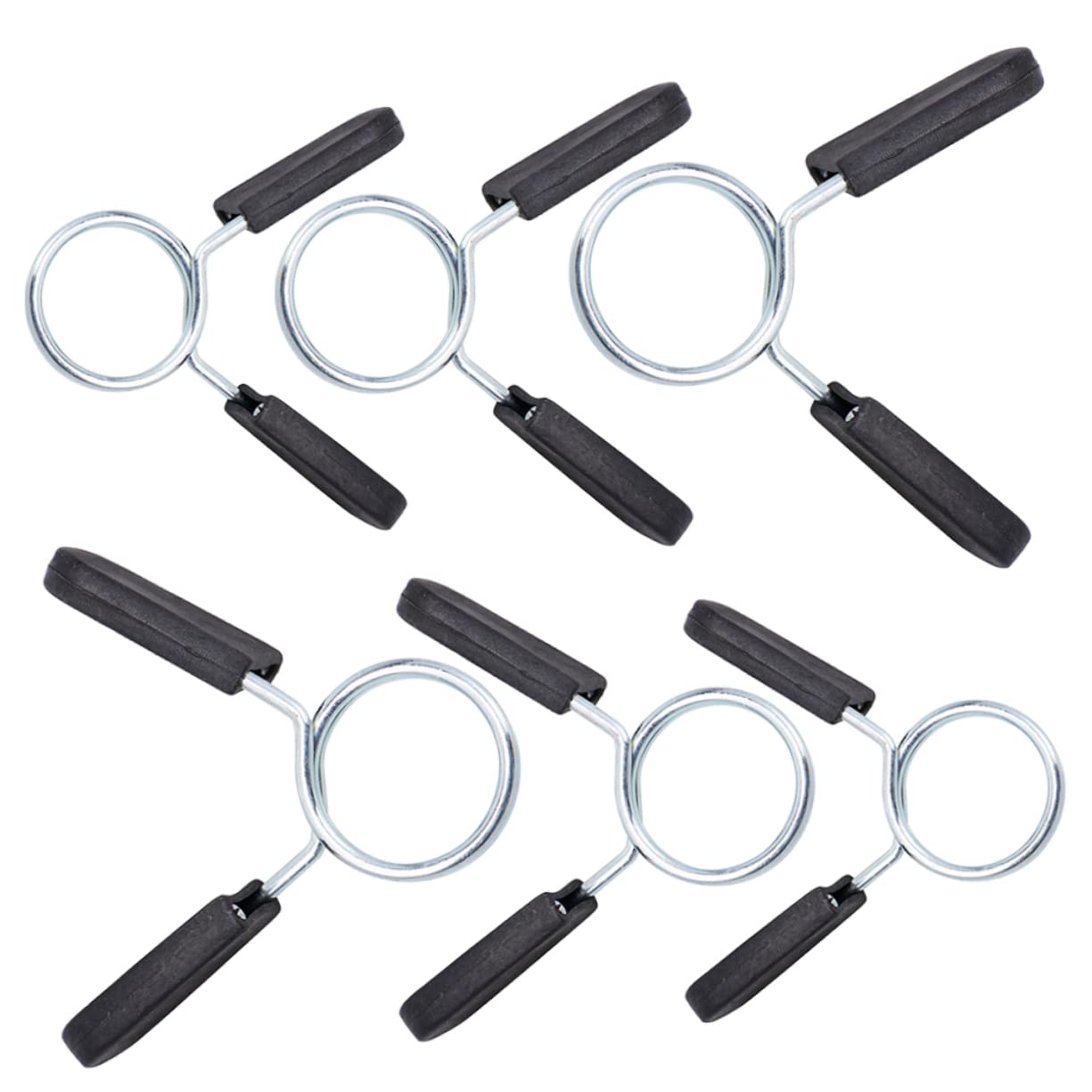 BESPORTBLE Snap Buckle Collars for Barbell 6pcs Spring Clip Clamps Steel Buckle for Powerlifting Gym