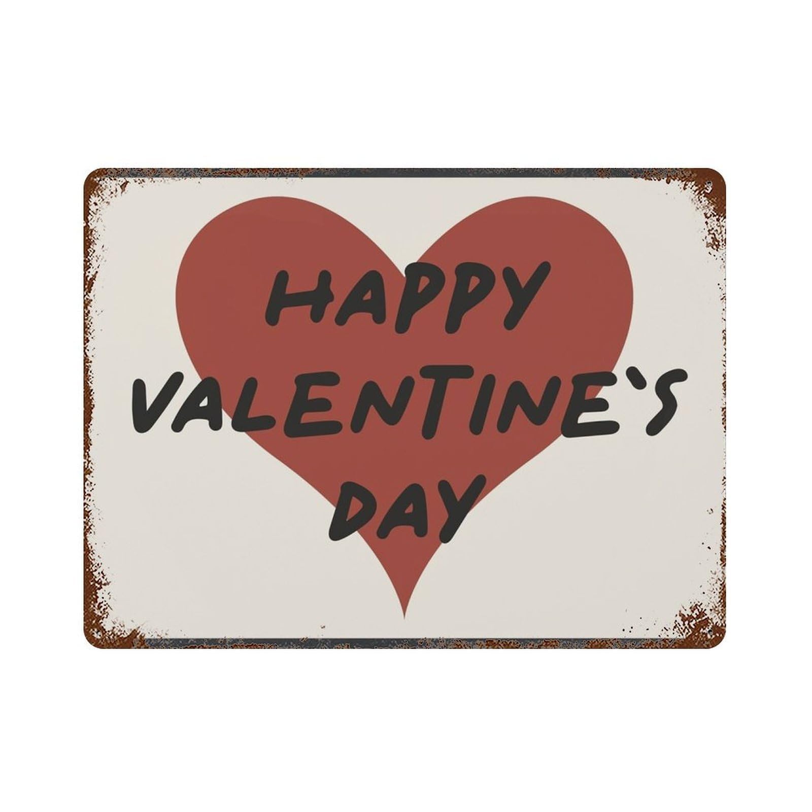 xiaoxiaoshen Happy Valentine's Day Retro Heart, Neutral Romantic Valentine Quote Wall Decor Art Metal Tin Poster Modern Home Decor Art Home Bar Shop Decorations Vintage Sign 30x40cm