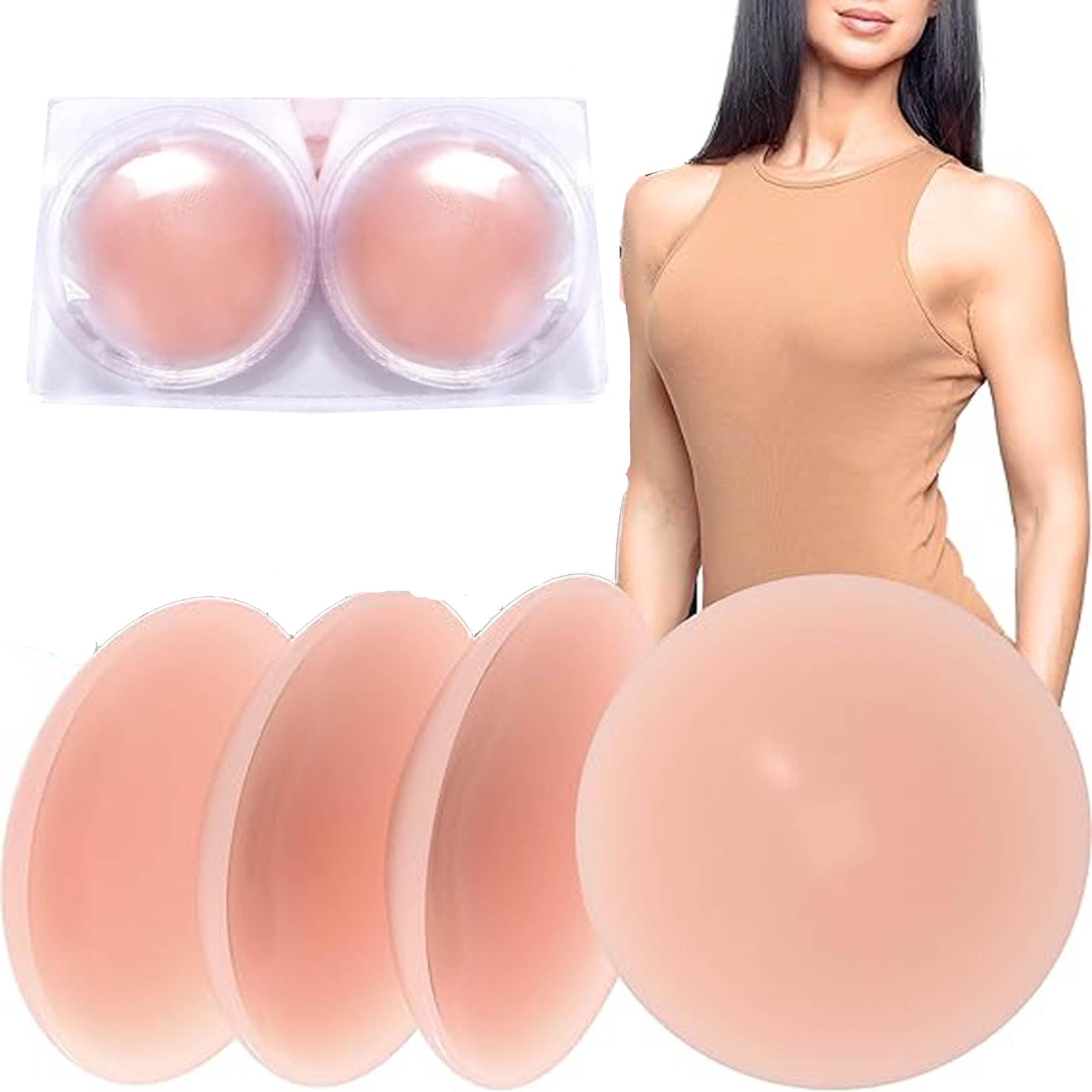 Rukshv Silicone Nipple Covers for Women - Invisible, Waterproof, Self-Adhesive Pasties ? Matte Finish, Secure & Comfortable, Backless & Strapless Dresses - 2 Pcs-image-33
