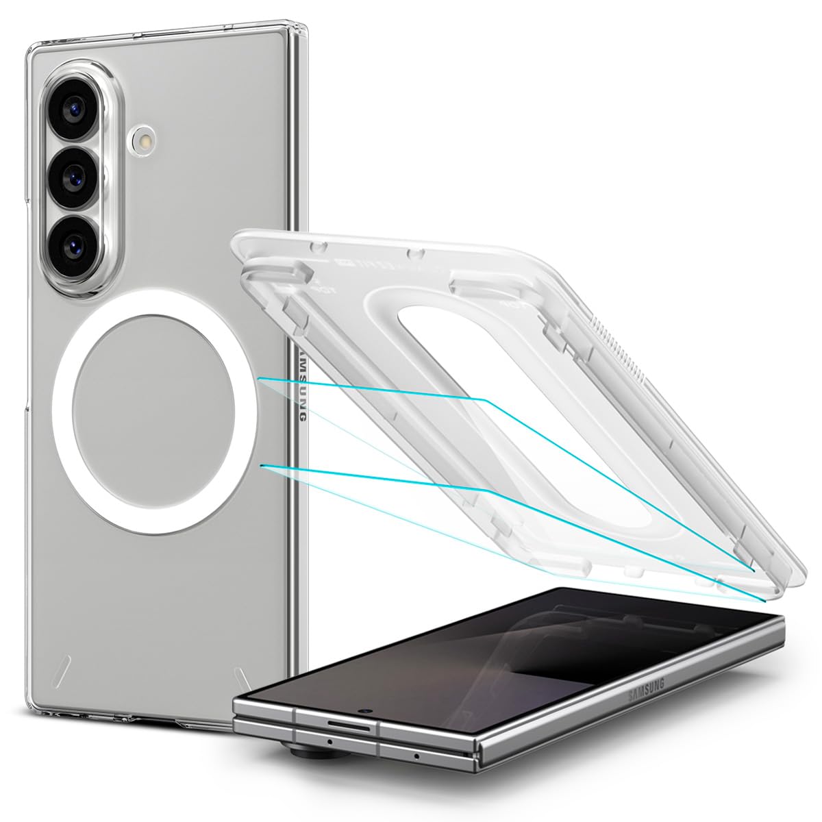 Spigen Pack Air Skin MagFit - Coque Transparente & Protection d'Écran pour Samsung Z Fold 8 Ultra