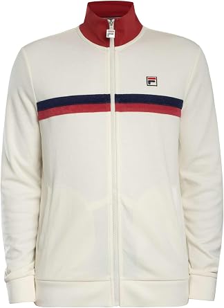 Fila Men's Enrico Track Jacket, Gardenia/Garnet/White