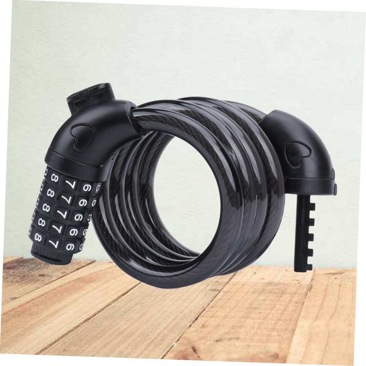 POPETPOP Combination Bike Lock Heavy Duty Cable Lock for Bicycle Security Theft Lock for Mountain Bikes and Scooters Portable and Reliable Black