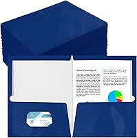 Vista 6 de Yeaqee Paquete de 100 carpetas de papel laminado brillante con 2 bolsillos, carpetas de presentación para el primer día de escuela, tamaño carta