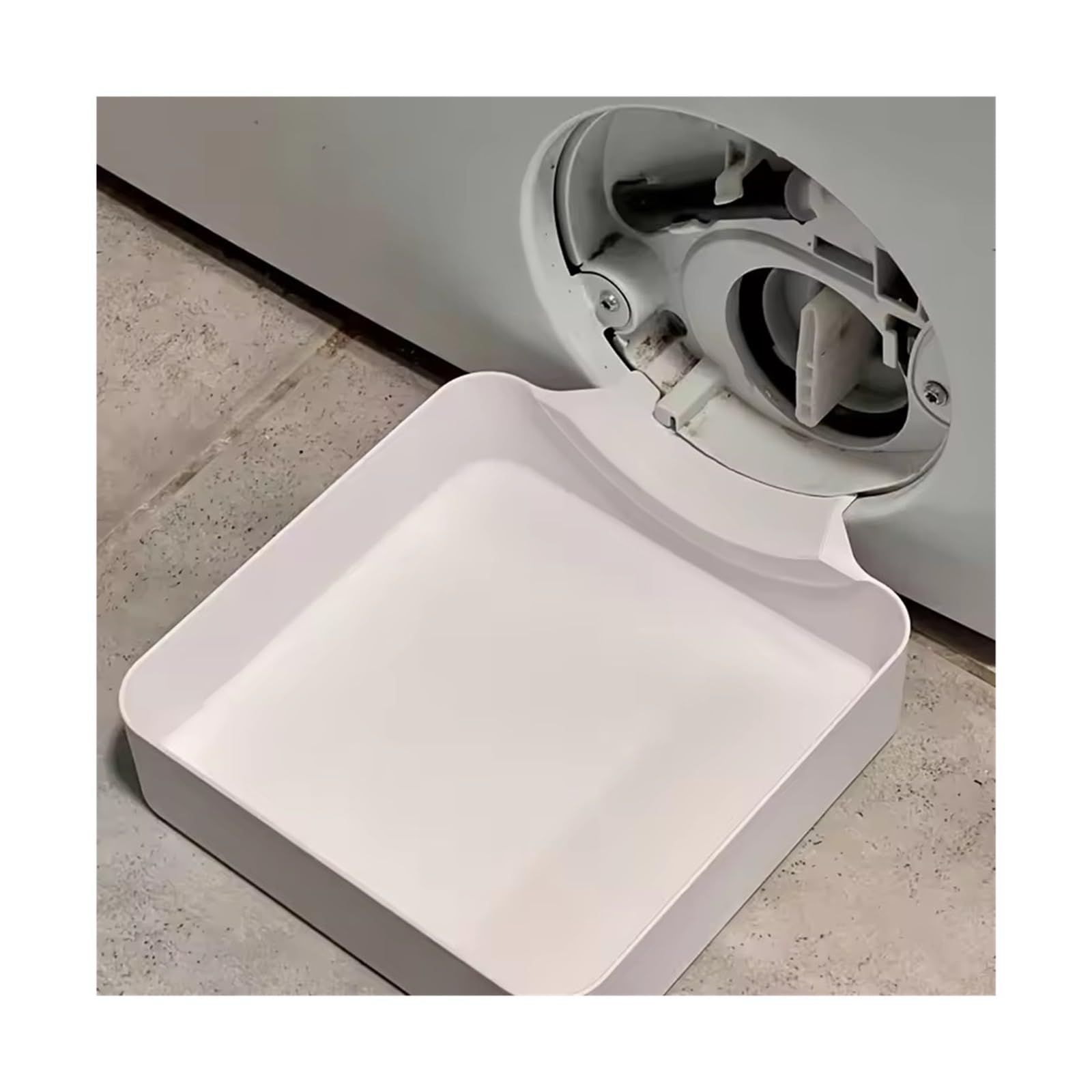 Vassoio di drenaggio for lavatrice, vassoio antigoccia for la pulizia del filtro anti-pelucchi | Il vassoio portatile for la raccolta dell'acqua raccoglie i liquidi mentre pulisce i filtri anti-pelucchi(White)