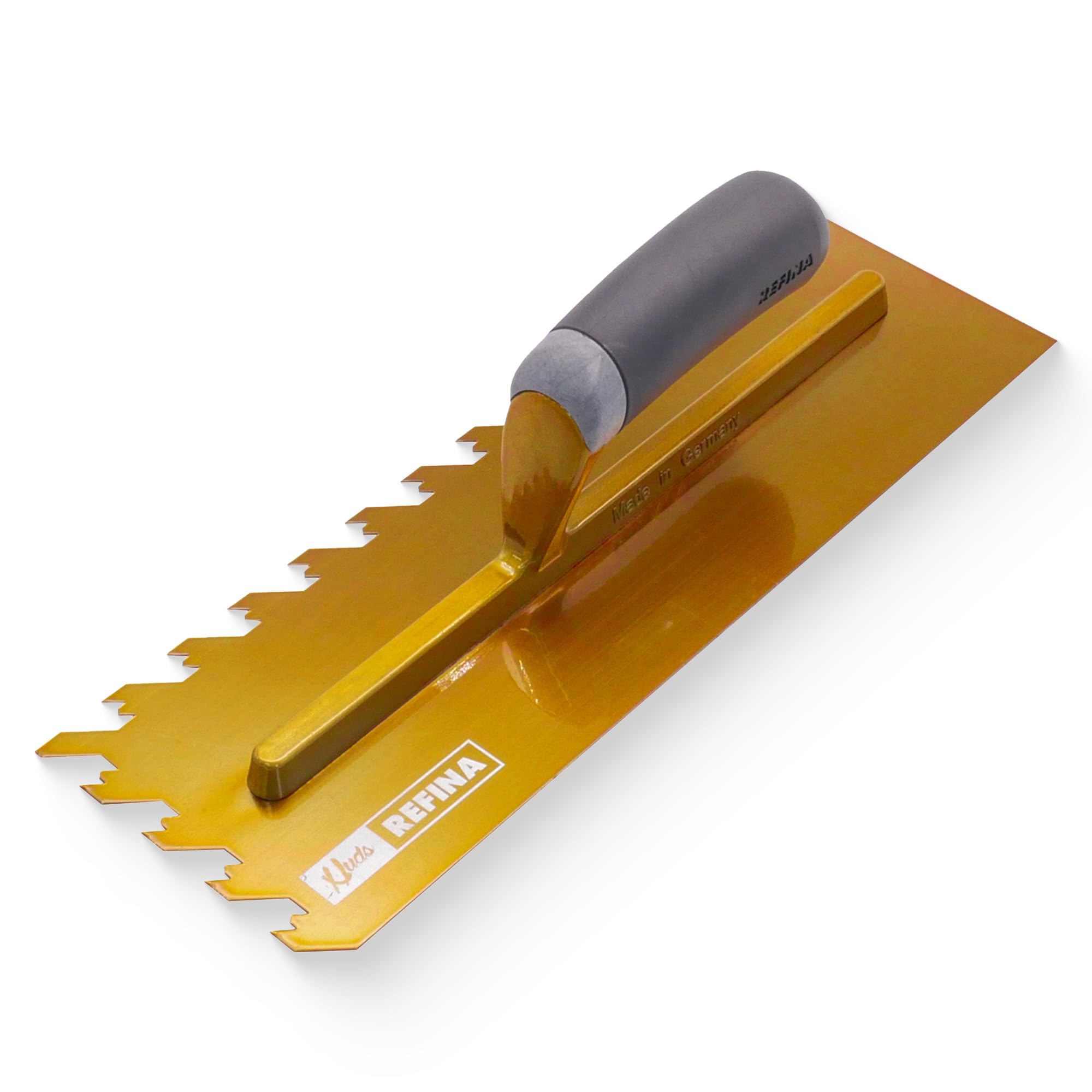 Refina NotchTile Gold Adhesive Spreading Notched Tiling Trowel Right Handed 14" (355mm) with 12mm Notches - 2023612R