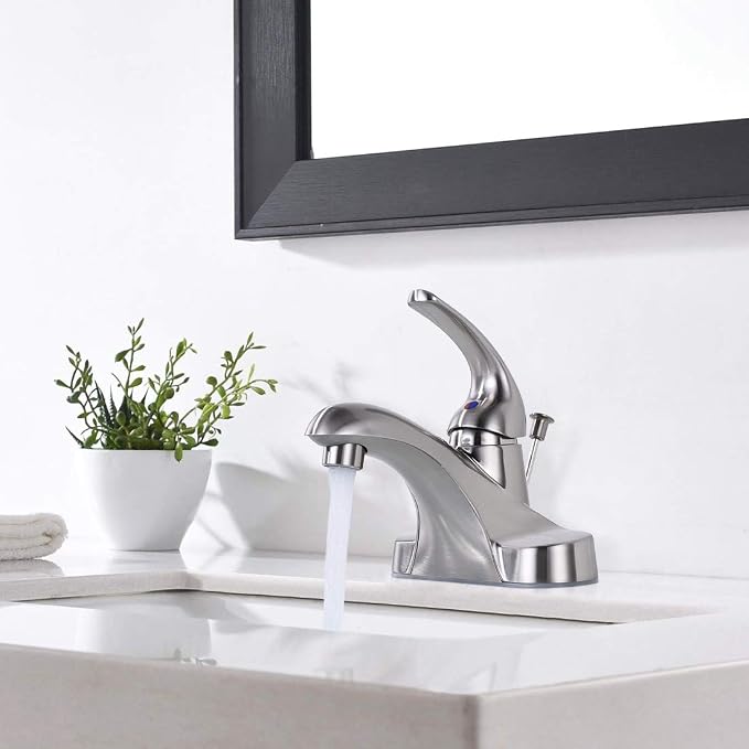 Grifería de baño monocomando 3 orificios cepillado miniatura 8
