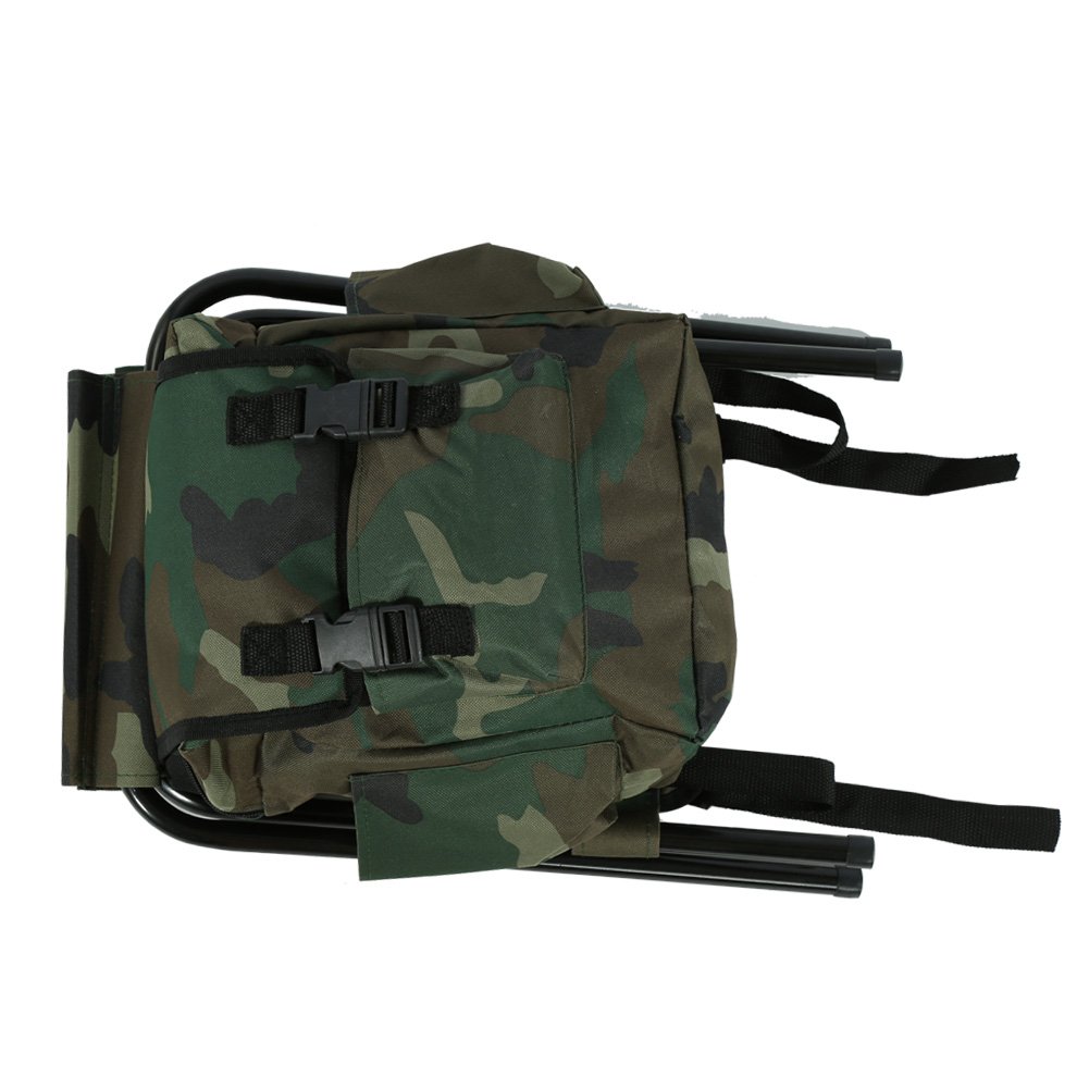 OUKENS Sedia zaino da pesca, sgabello da campeggio pieghevole da trekking Sgabello da pesca portatile all'aperto Outdoor per Pesca, Campeggio, Picnic, Barbecue