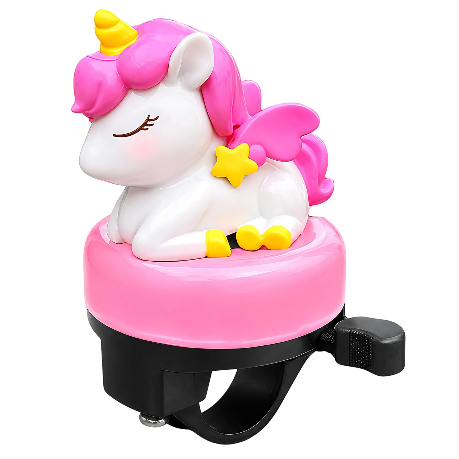 Bicycle Bell, Pink Unicorn Design Children's Bike Bell, Single Piece Cycle Accessory, Easy Installation Bell for Kids' Scooters and Bicycles, Secure Fit with Universal Mounting Bracket ﻿