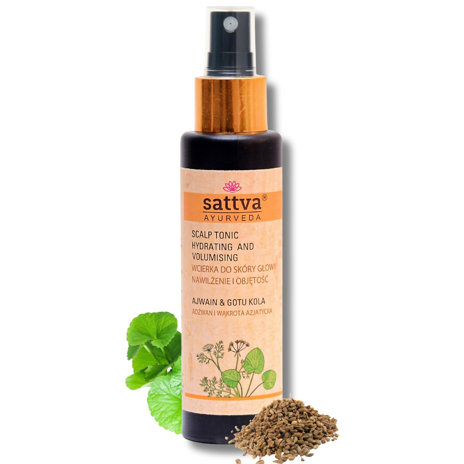 sattvaAyurveda HYDRATING AND VOLUMISING SCALP TONIC AJWAIN & GOTUKOLA,100ml