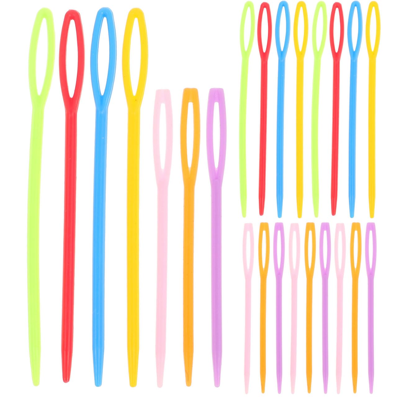 Healifty Large Eye Plastic Sewing Needles 40Pcs Safety Needles for Kids Crafts Knitting Embroidery and Weaving Projects