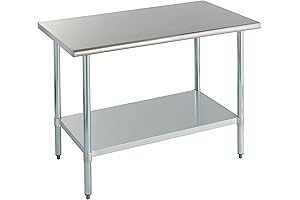 ROCKPOINT Stainless Steel Table Perfect as Dining Room Bench
