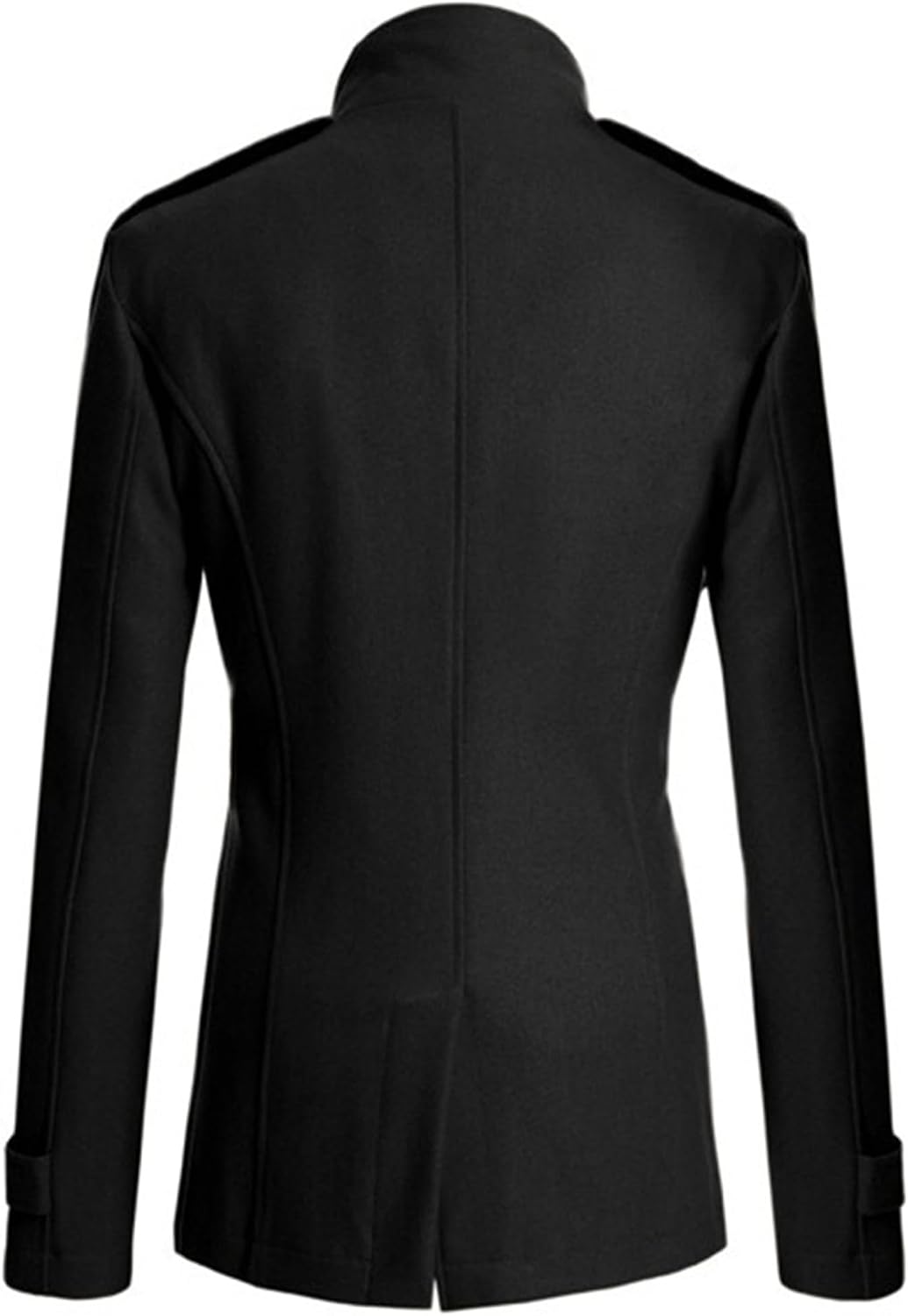 Maiyifu-GJ Men's Fall Winter Trench Coat Stand Collar Double Breasted Wool Blend Pea Coat Casual Slim Fit Business Overcoat