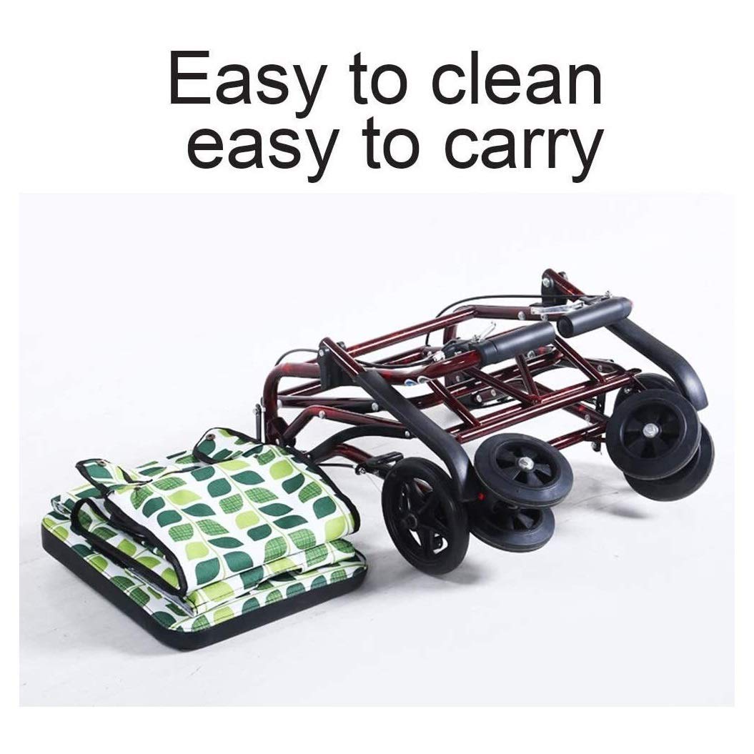 Carrello della Spesa Deambulatore Pieghevole con Ruote Deambulatore con cestello per la Spesa Sedile Imbottito Trolley Ausili per disabili
