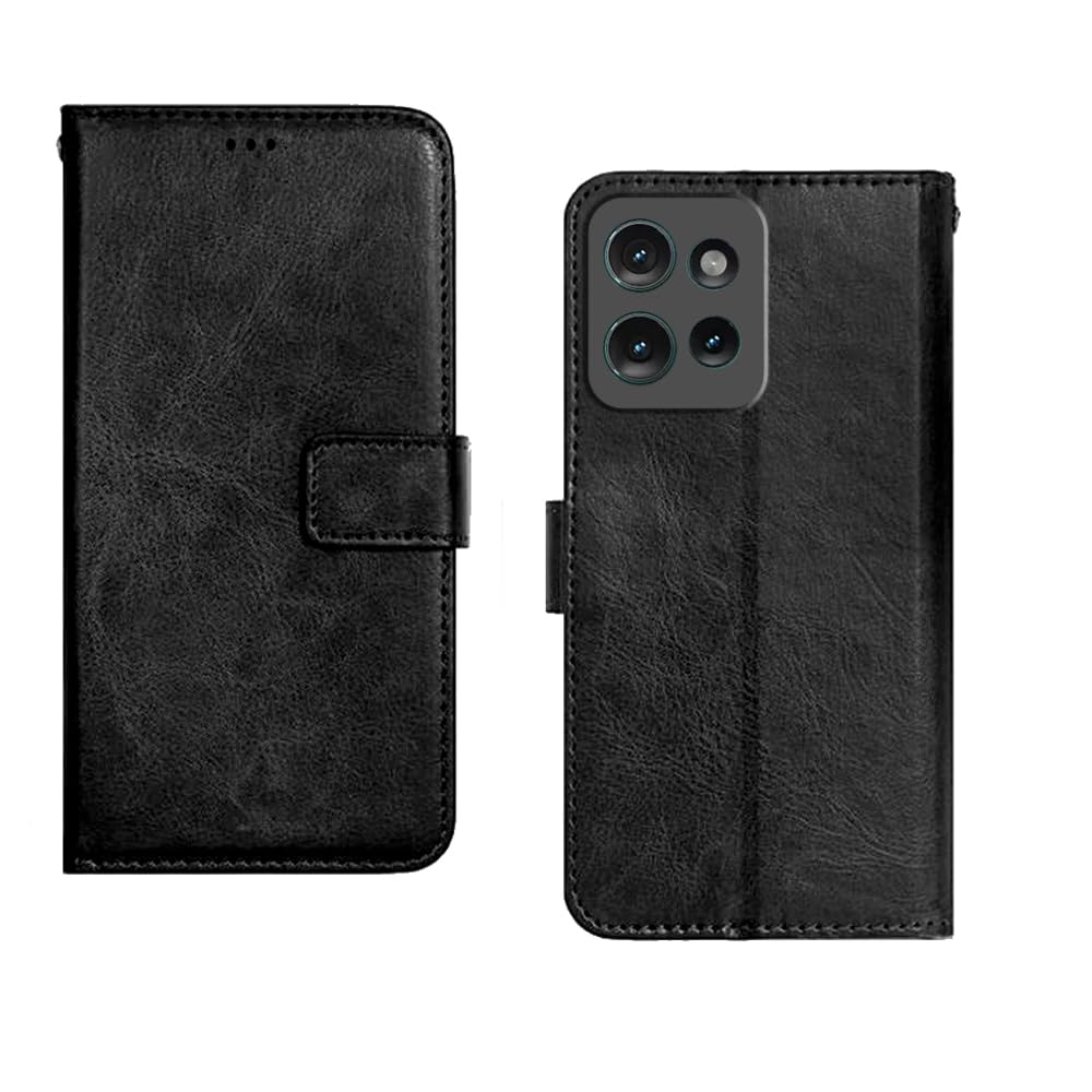 Inktree Motorola Moto Edge 50 Flip Cover | Premium Leather Finish Flip Cover | with Card Pockets | Wallet Stand |Complete Protection Flip Cover for Motorola Moto Edge 50 - Black (B0DF6FGZHM) Amazon Price History, Amazon Price Tracker