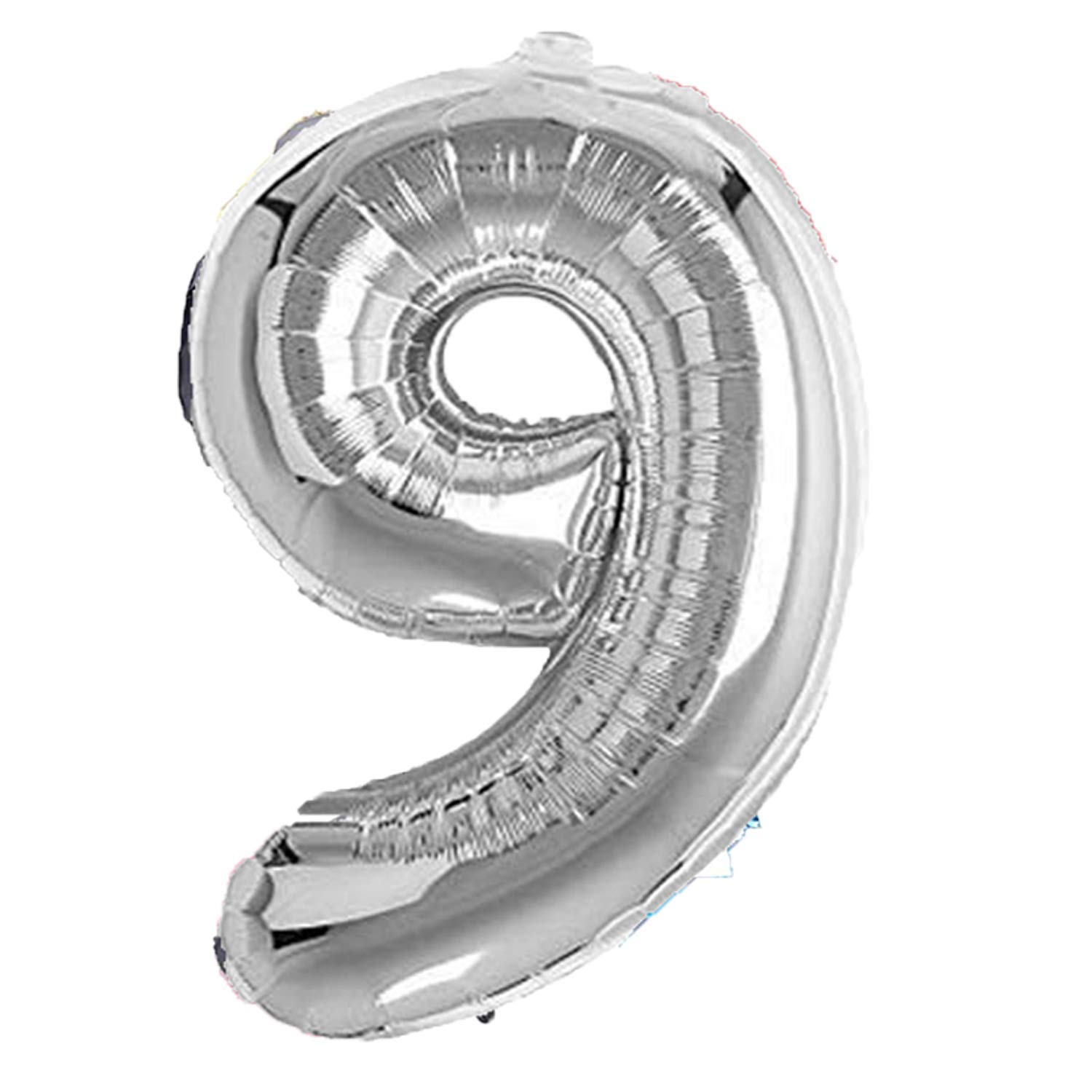 Juneja Enterprises Number Silver Metallic Foil Balloon 16" Inch Balloon for Birthday Anniversary Celebration ( Number 9 )