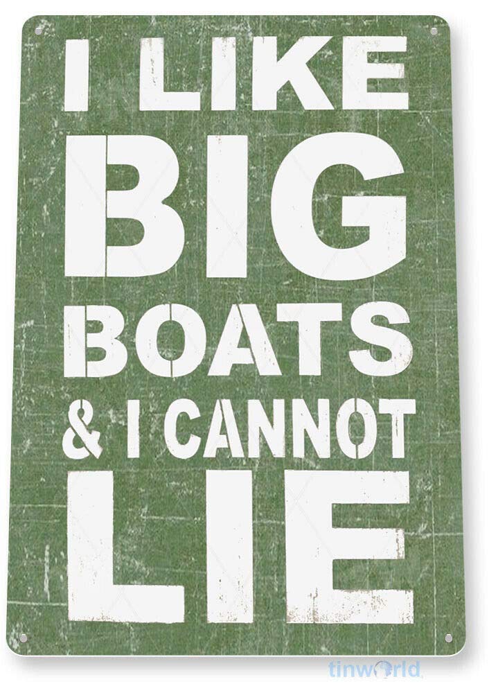 Rifosa A20 6"X8" Big Boats Sign, Fishing Marina Lake House Cabin Decor Metal Sign