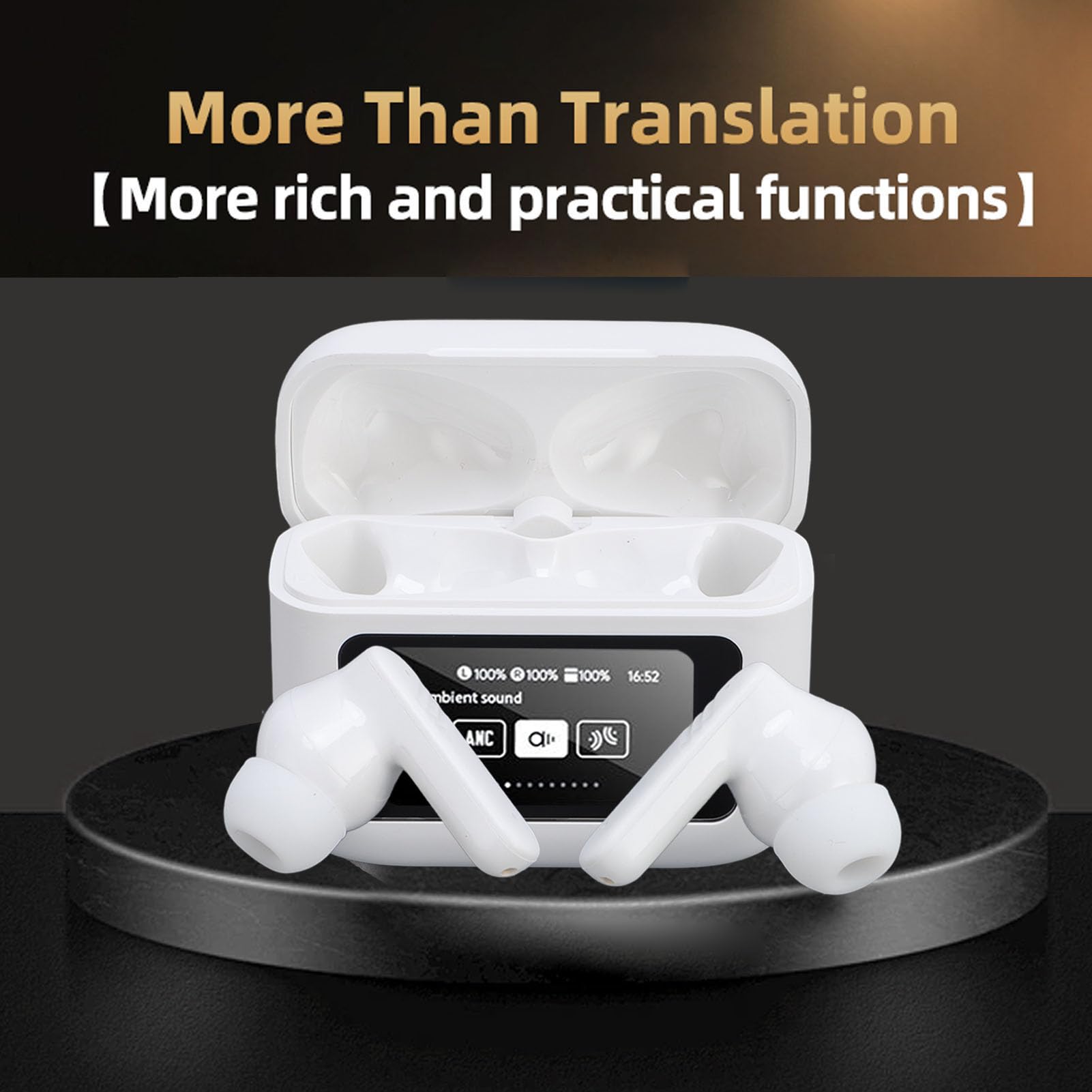 Auricolari Traduttore Bidirezionale 144 Lingue |Traduzione Wireless Bluetooth 5.4 con APP Touch Control per l'apprendimento di Viaggi d'affari Bianco (WHITE)