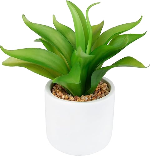 Miniatura 4 de Northlight Planta de aloe artificial verde de 8 pulgadas en maceta blanca