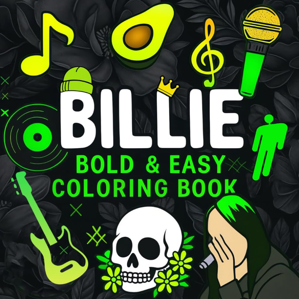 Billie Bold and Easy Coloring Book: Fun and Relaxing Coloring Pages for Teens and Adults