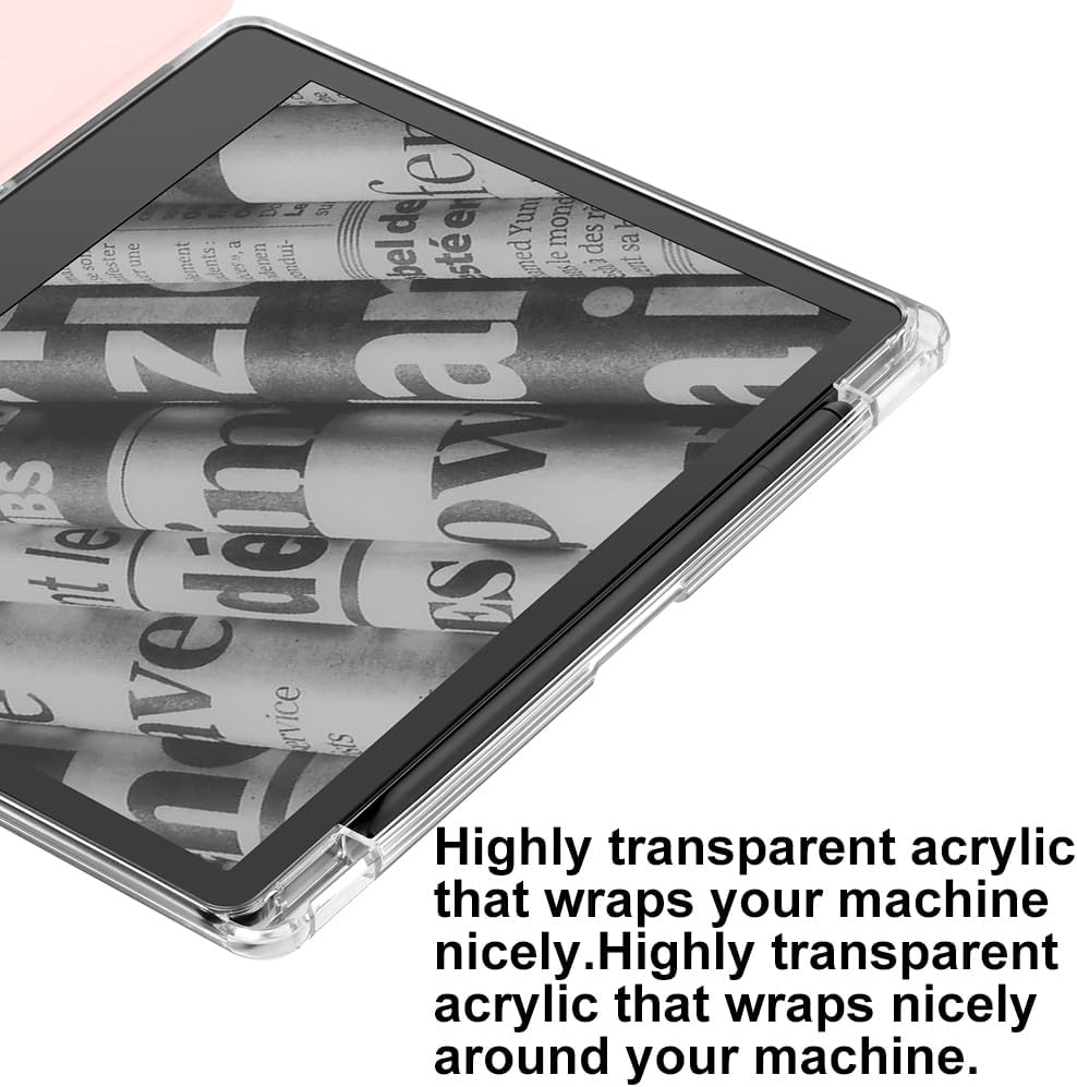 Case for Kindle Scribe with Pencil Holder - (360 Degree Rotation & Auto Wake/Sleep), Premium Folio Stand Case with Flexible Viewing Angles for Kindle Scribe 10.2 Inch 2024/2022, Pink