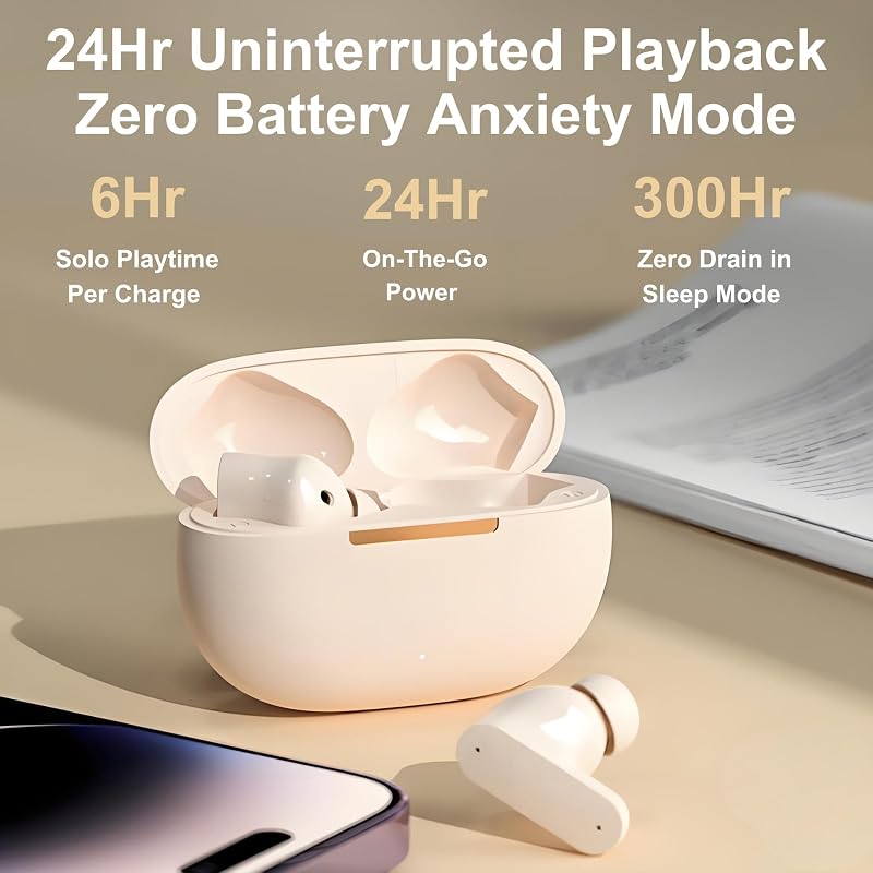 TINGER in-Ear ANC Wireless Earbuds, 35dB Active Noise Canceling Bluetooth Headphones, 24H Playtime Hi-Fi Bass Earphones with IPX4 Waterproof, Built-in Mic for Travel Workout image 3