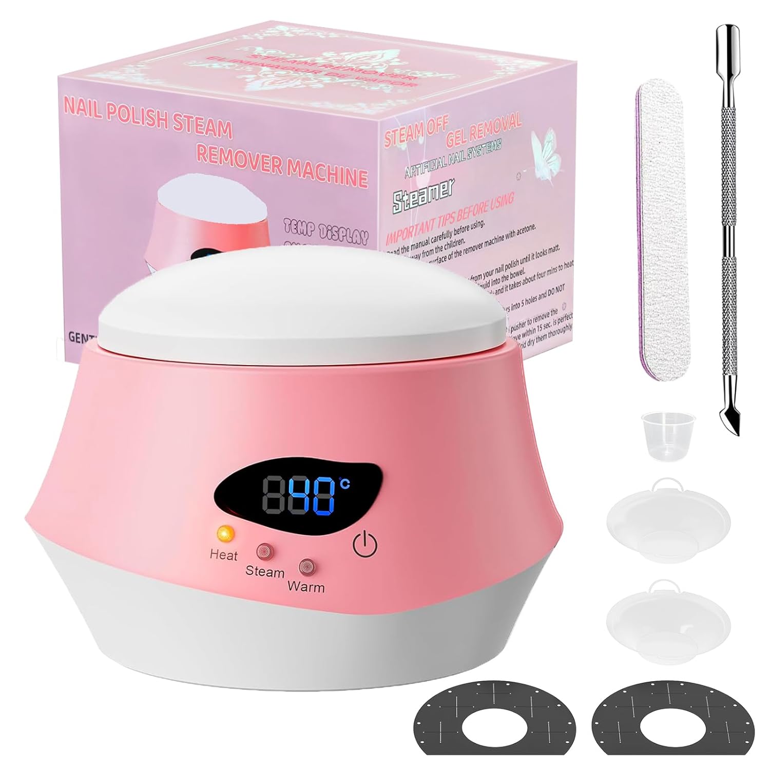 50W Nail Steamer Remover, Professional Bask La Steam Pro Gel Remover, Acetone-proof Gel Nail Polish Remover Machine for Salon and Home