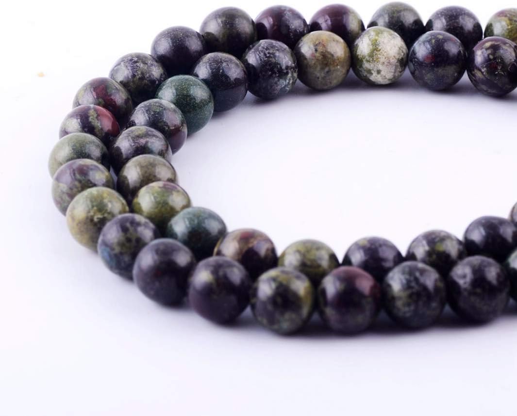 Genuine Natural Stone Beads Dragon Blood Stone Round Loose Gemstone 8mm 1 Strand 15.5"45-47pcs DIY Charm Smooth Beads for Bracelet Necklace Earrings Jewelry Making Accessories Supplier ST11