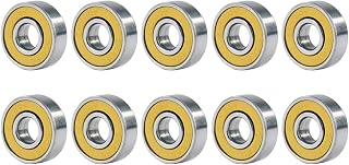 10 Piezas Rodamientos de Rodillos en Línea Ranura Profunda 608rs ABEC-9 Rodamientos de Bolas en Miniatura Rodamientos de Placa Larga de Acero al Carbono for Patinetas Rojo, Azul, Verde, Amarillo, Nara