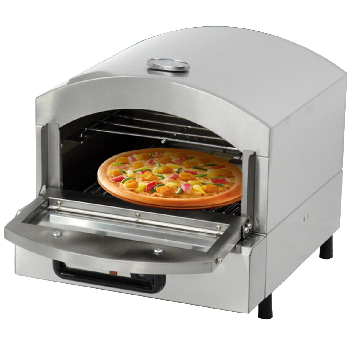 Pizzaiolo Elettrico da banco, cuoci Pizza in Acciaio Inox, con Temperatura Massima di 350℃, Attrezzatura per la Cottura del Forno per Pizza per Ristorante, casa