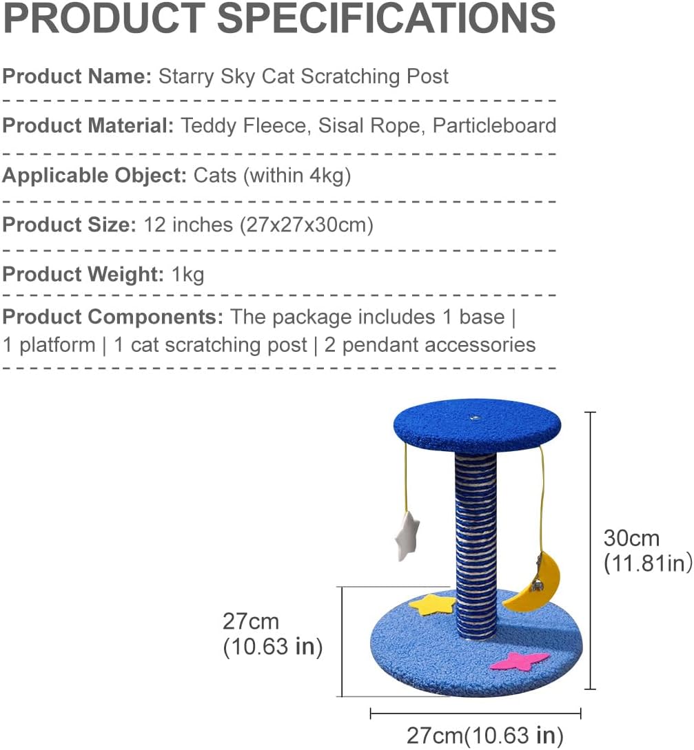 Starry Sky Cat Tree Tower | Multi-Layer Cats Furniture with Space Capsule | Cat Bed & Cat House Combined | Durable Cat Scratching Post for Indoor Cats (12Inch)