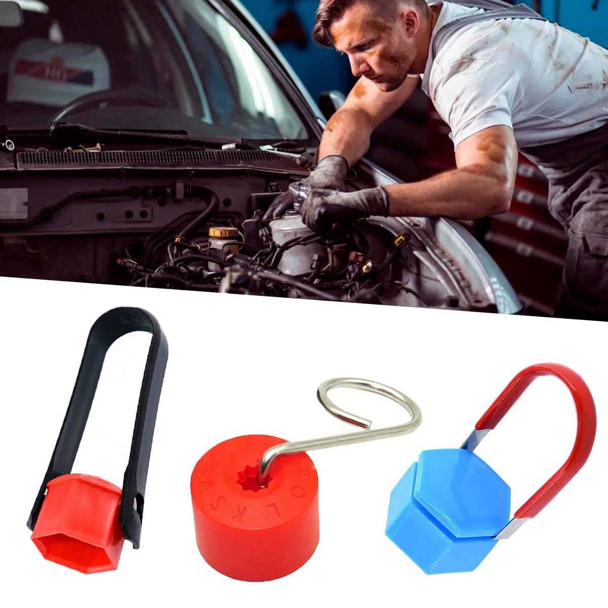3 PCS Car Wheel Hub Bolt Nut Cover Removal Tool 3 Type Wheel Lug Nut Cover Removal Tool — view 6