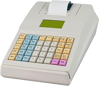 Mini Caja registradora electrónica Comercial, Cajas Inteligentes de 40 Teclas con Impresora térmica, Teclado inglés Completo, para supermercados de pequeñas Empresas (Color: Blanco)