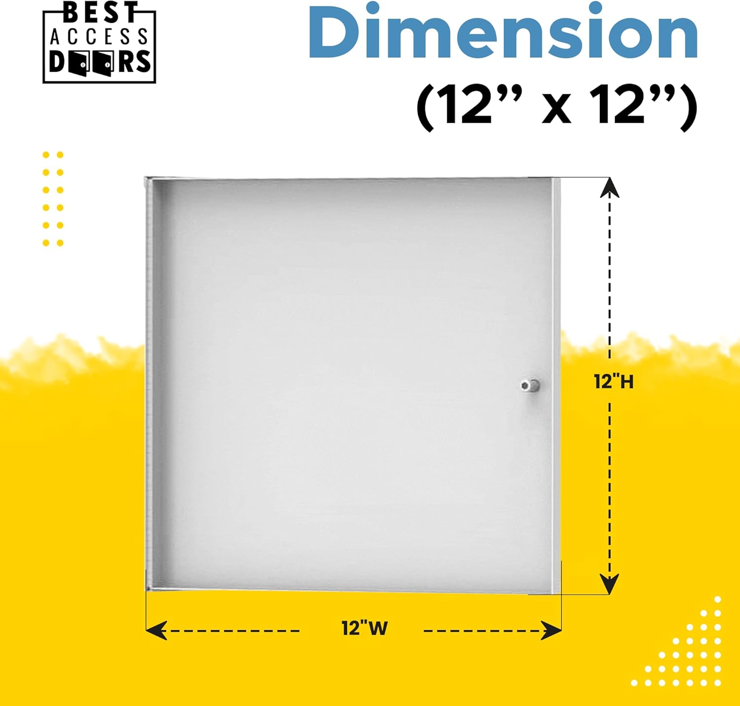 Best 8” x 8” Recessed Access Panel Without Flange, 5/8” Drywall Recess Access Door, 16-Gauge Cold Rolled Steel Drywall Panel with Piano Hinge for Walls & Ceilings, Seamless Finish, BA-RAD-FBA