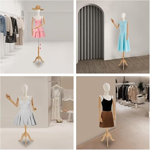 Miniatura 3 de AGULIUM Forma de vestido de torso de maniquí femenino, cuerpo de maniquí femenino de altura ajustable con soporte para costura y ropa, exhibición de