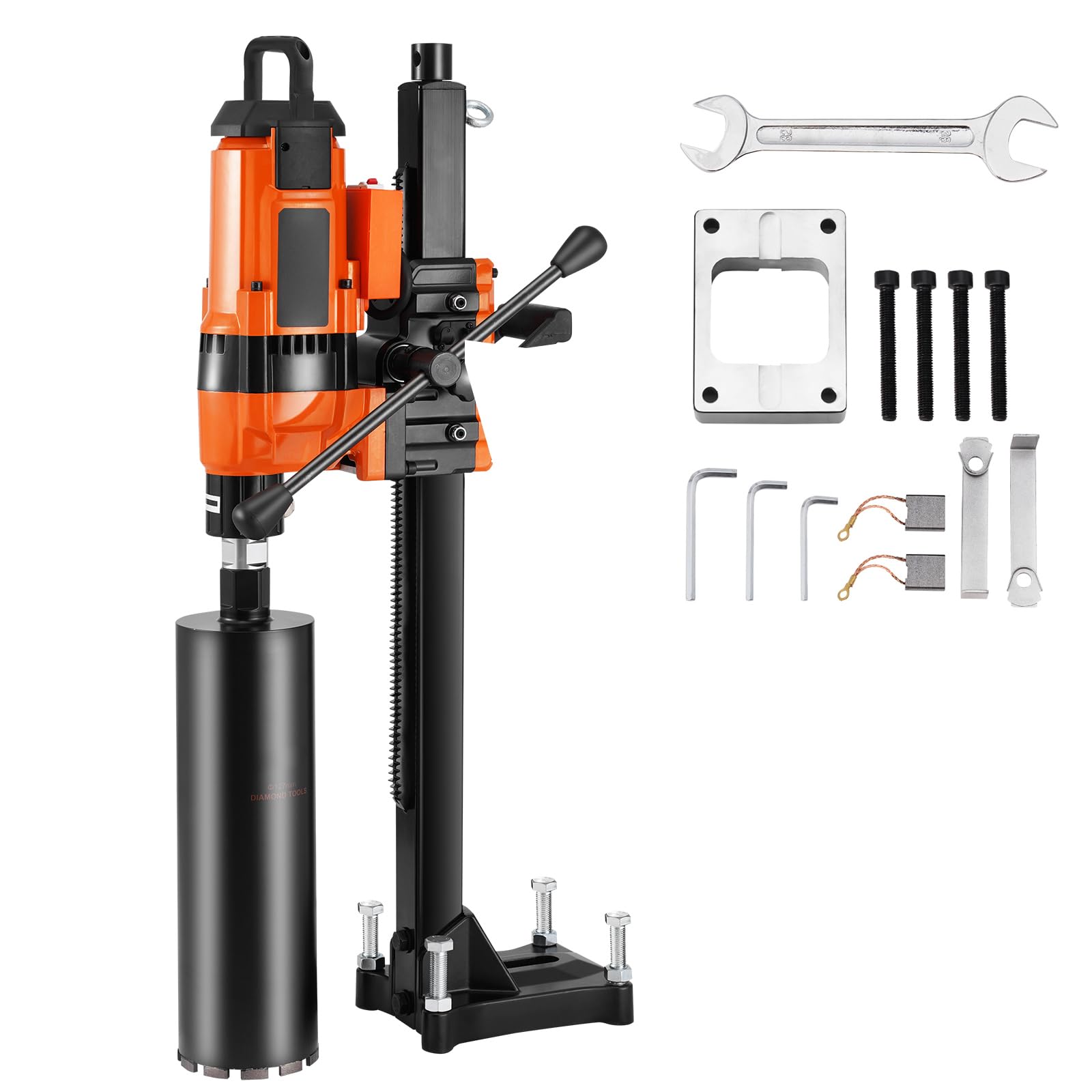 Happybuy 0.8-11.8in Core Drill Machine, Diamond Core Drill Rig with Stand, 3500W Concrete, Brick, Marble, Wet & Dry Use, Includes Core Drill Bit
