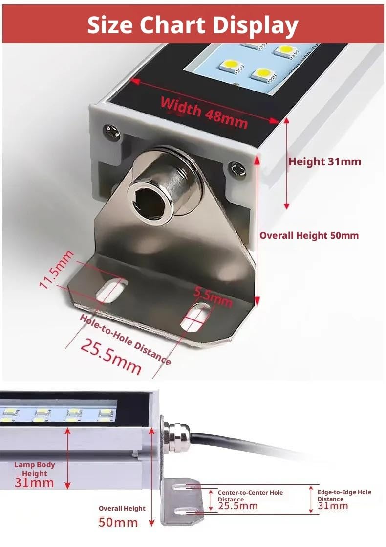 Lampada Da Lavoro for Macchine Utensili A LED Da 22-53 Cm IP67 Resistente