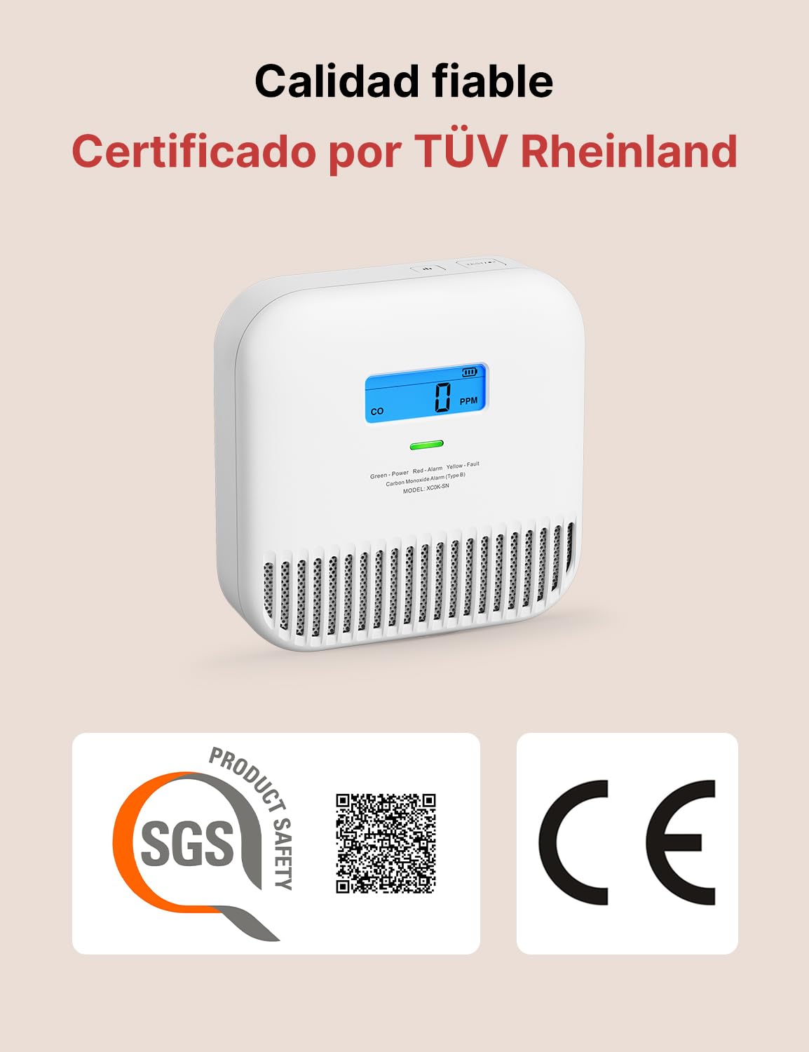 X-Sense Detector de monóxido de carbono, detector portátil de CO, batería integrada de 10 años, XC0K-SN (2 unidades)