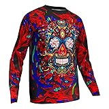 Barbulben Motocross Mx Ride Jersey Skull Red Clothes MTB Mountain Bike Long Sleeve Shirt Monster Jacket T-Shirt (as1, alpha, 4x_l, regular, regular)