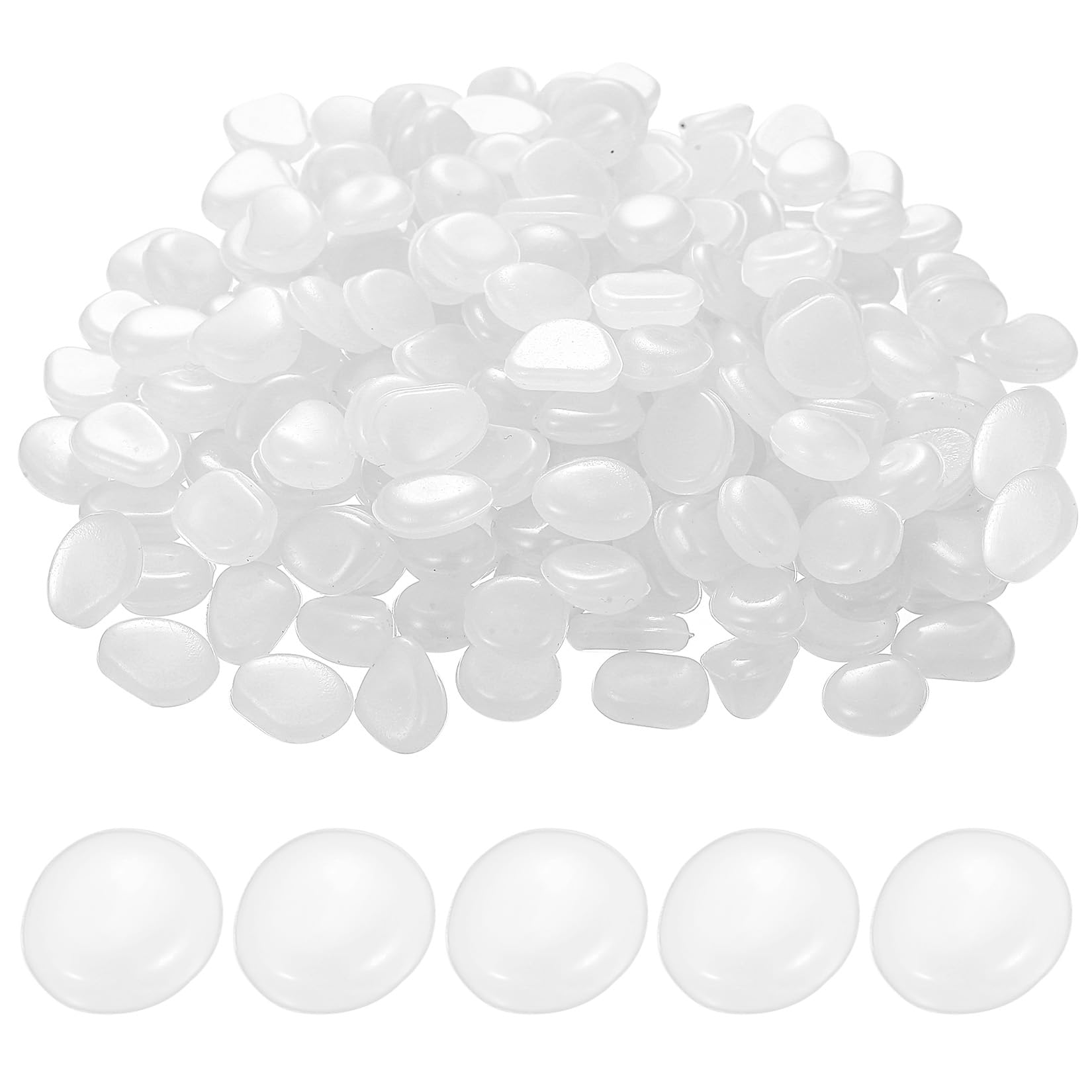 330 PzPietre da Giardino Luminose, Pietre Luminose da Giardino Decorative, Ciottoli Fosforescenti, Sassolini Decorativi per Vasi, Pietre Decorative per Vasi, Decorazioni per Acquario(Bianchi)