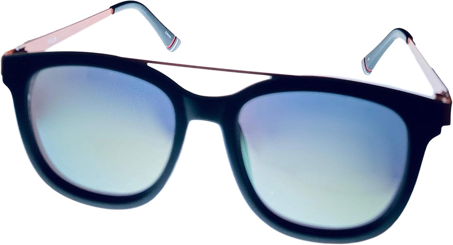 Fila Mens Matte Black Red Single Top Bar Soft Square Sunglass SF9335 U28A
