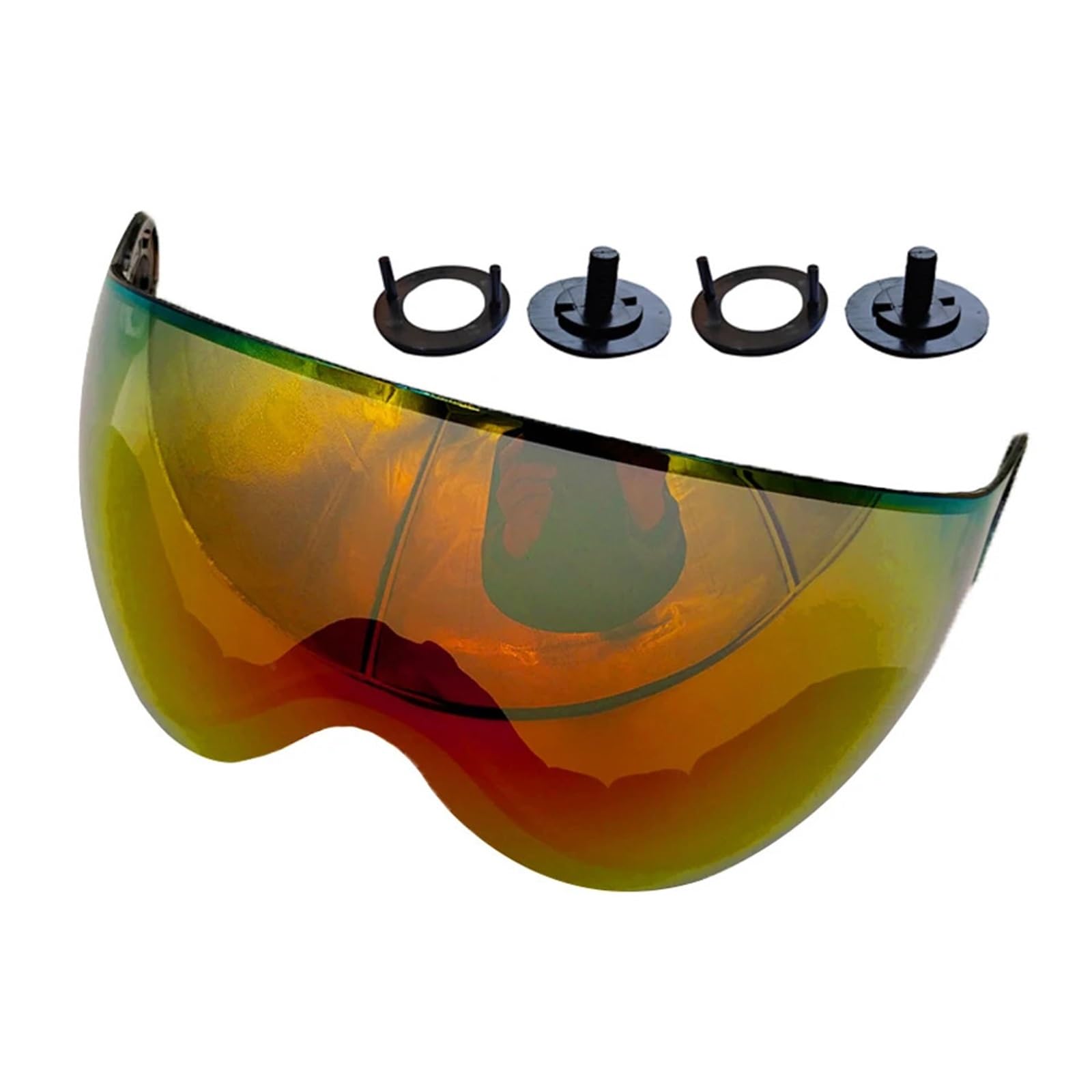 Shenjmai Colorful Revo Lens Helmet Lens Face Shield Visor Motorcycle Helmet Visor Ski Helmet Visor Helmet Lens Visor Outdoor Helmet Replacement Visor(Colorful Revo Lens)
